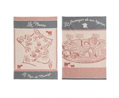 Coucke Lot de 2 Torchons, Coton, Rouge, 75x50 cm