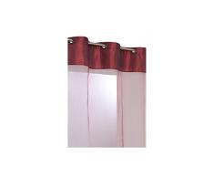Rideaudiscount Voilage Organza en Effte Soie 140x240 cm 6 Oeillets Rouge Bordeaux