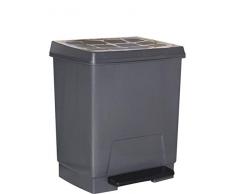 Denox 24130.790 Poubelle Ã PÃ©dale, 23 L, Gris Mat, PolypropylÃ¨ne, Unique