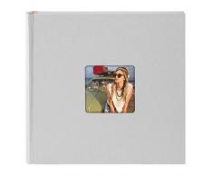 Goldbuch Album Photo avec découpe pour Photo, Pages Blanches avec Feuilles de séparation en Papier Cristal, Reliure de qualité supérieure en Papier texturé Aspect Lin, Gris, 30 x 30 cm