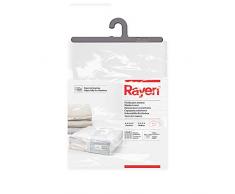Rayen 2038 Boîte de Rangement couvertures | Sac en Tissu à Fermeture à glissière pour vêtements, résille Respirante, Pliable et résistant | 55 x 65 x 20 cm | Blanc/Translucide, Autre