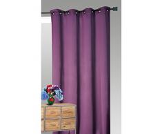 HomeMaison Rideau Isolant Thermique, Polyester, Prune, 260x140 cm