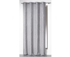 douceur dintÃ©rieur rideau a oeillets 140x260 cm polyester argent bully perle