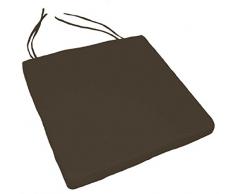 HomeMaison Galette de Chaise Outdoor dÃ©houssable Unie, Polyester, Chocolat, 40x40 cm