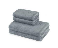 MÃ¶ve Superwuschel Lot de 2 Serviettes de Bain 80 x 150 cm et 2 Serviettes 50 x 100 cm FabriquÃ© en Allemagne 100% Coton Gris