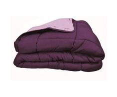 Couette bicolore Polyester Prune/Parme 160 x 220 cm - POYET MOTTE - Gamme CALGARY
