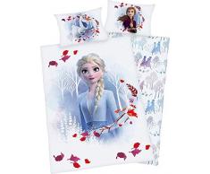 Herding DISNEY LA REINE DES NEIGES 2 Parure de Lit Réversible, Housse de Couette 100 x 135 cm, Taie dOreiller 40 x 60 cm, Coton/Renforcé, Multicolore