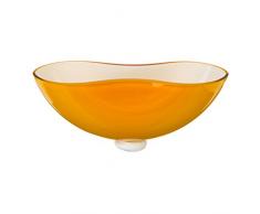 Verre de Bohême Energy Bol avec Motif Moderne, Verre, Amber, 20 x 34 x 8 cm