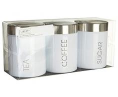 Premier Housewares Pot à thé, café et sucre Inox Émail Bleu Clair Lot de 3