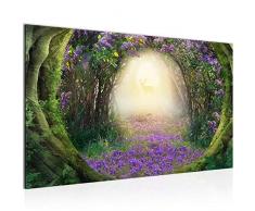 Tableau decoration murale Cerf de la forêt - XXL Impression sur Toile Salon Appartment 1 Parties - prêt à accrocher - 608814a