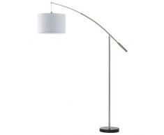 Eglo 92206 Lampadaire déporté, Acier, E27, Nickel, Blanc