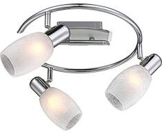 Globo Cyclone Plafonnier 3 x E14 Verre craquelé/chrome