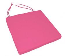 HomeMaison Galette de Chaise Outdoor dÃ©houssable Unie, Polyester, Fuchsia, 40x40 cm