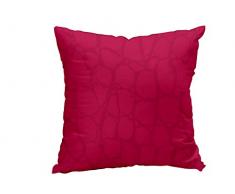 Soleil docre Coussin déhoussable 40x40 cm Croco Fuschia, Polyester, Rose, 40 x 40 cm