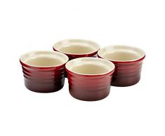 Le Creuset, Set de 4 Ramequins, Ronds, 120 ml, à 8 cm, Céramique, Cerise