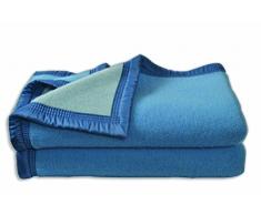 Comptoir du Linge LAI530BL Couverture, Laine, Myosotis/Ciel, 240x300 cm