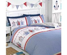 Just Contempo Parure de lit Motif Nautique, Blue Seaside, Simple