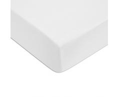 Jalla Drap Housse, Satin de Coton, Blanc, 90x200 cm