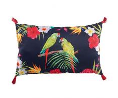 COUSSIN POMPONS 30 x 50 CM POLYESTER IMPRIME TOUCANA DES. PLACE