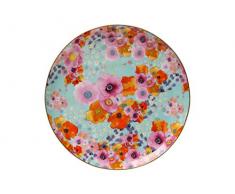 Maxwell Williams Assiette en porcelaine anglaise Motif floral cachemire Noir, Porcelaine, bleu, 19 cm