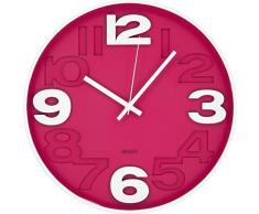 BUVU ZH09827-200U Horloge Murale, Plastique, Rot, 30 x 30 x 5 cm