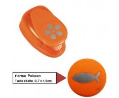 Rayher 89854000 perforatrice fantaisie: poisson, perforeuse papier en plastique, perforatrice scrapbooking idéale pour papier/carton de jusquÂÂà  200 g/m2, à  3,81 cm, (1,5), blister-LS 1pièce, orange/gris