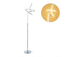 Relaxdays 10028405_469 Lampe droite LED, design rare et moderne pour salon, métal, lampadaire debout 180 x 33 x 5,5 cm, argenté, aluminium, plastique, One size