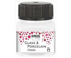 KREUL 16238 â Peinture pour Verre et Porcelaine Classique, Brillante Ã Base deau, sÃ©chage Rapide, Opaque, 20 ML dans Un Verre, Blanc nacrÃ© mÃ©tallique