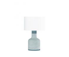 TRIO, Lampe de table, Rodney 1xE27, max.60,0 W Tissu, Blanc, Corps: Beton, Couleur beton Ã:30,0cm, H:51,0cm IP20,Interrupteur de cordon