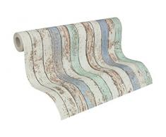 A.S. Création Papier peint Dekora Natur bleu brun blanc 10,05 m x 0,53 m 959141