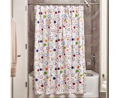 InterDesign Doodle rideau douche, rideau baignoire et douche 183,0 cm x 183,0 cm en polyester, rideau de bain avec motif graphique, colorÃ©