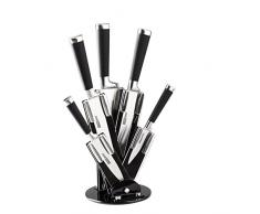 Kitchen Artist MEN155 Bloc Design 5 Couteaux INOX, MÃ©tal, Noir/Argent