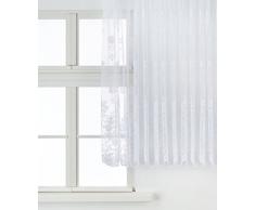 Anna Cortina 8841796L Jacquard Voilage Long avec Galon 160x750 Blanc