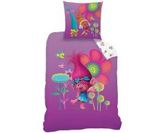 CTI Trolls Poppy Parure de lit, Coton, Violett, 135 x 200 x 80 cm