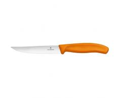 Victorinox SwissClassic Couteau à Steak/Pizza ondulé, Acier Inoxydable, Orange