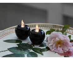 Star Décoration de table LED Mini Apple 2 pièces couleur : noir, 5 x 4 cm piles incluses boîte à fenêtre avec,