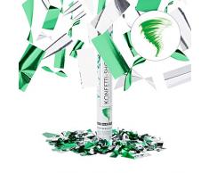 Relaxdays Lanceur de confettis flocons de neige 40 cm canon cotillons fête noël décoration nouvel an portée 6-8 m, vert argenté