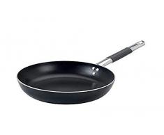 Pentole Agnelli Alblack Sauteuse Ã©vasÃ©e Basse en Aluminium avec poignÃ©e Tubulaire en Acier Inoxydable, Noir 20Â cm Noir