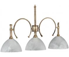 Honsel 76333 Lampe suspension Laiton mat/chromÃ© / Verre albÃ¢tre