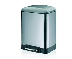 Kela 22998 Davino Poubelle de salle de bain rectangulaire à pédale Acier Inoxydable Mat 6 L