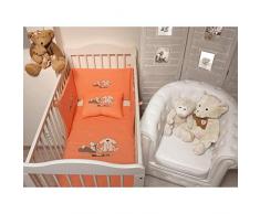 Soleil dOcre Ensemble couette + coussin brodÃÂ©s TCHOUTCHOU corail