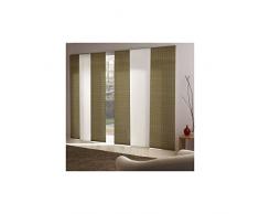 MADECOSTORE Panneau Japonais Tamisant Lamelles Corde et Rondin - Vert Amande - L50 x H260cm