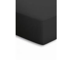 schlafgut Drap Housse, Coton, Noir, 180 x 200 cm