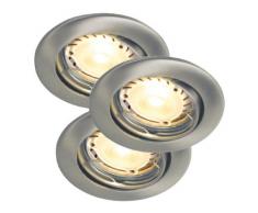 Nordlux Spot rotatifs Recess en H Power LED IP44 Acier Brossé 3 x 3 W GU10 20240132