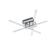 Eglo Plafonnier LED Lasana 1, 3 ampoules, matÃ©riau : acier, plastique, couleur : chromÃ©, blanc Plafonnier 18 W chrom