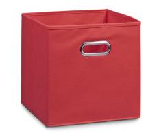 Zeller 14137 Boite de rangement en tissu, rouge, 28 x 28 x 28 cm