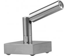 TEKNI-LED - Spot LED à poser sur console, meuble, vitrine â Lampe orientable à focus réglable - éclairage tableaux - 1W â blanc chaud 2700K â IRC95 - Alu brossé