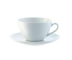 LSA International Dine Tasse Ã Cappuccino et Soucoupe incurvÃ©, 0,35Â l Blanc (Lot de 4)