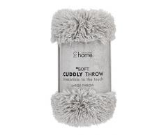 Catherine Lansfield Couverture Ultra DouceÂ âÂ Noir, Polyester, Silver, 25 x 32 x 25 cm