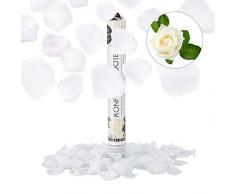Relaxdays 10021772 Lanceur de confettis canon cotillons doré or 40 cm décoration mariage anniversaire fête portée 6-8 m pétales roses blanches, blanc